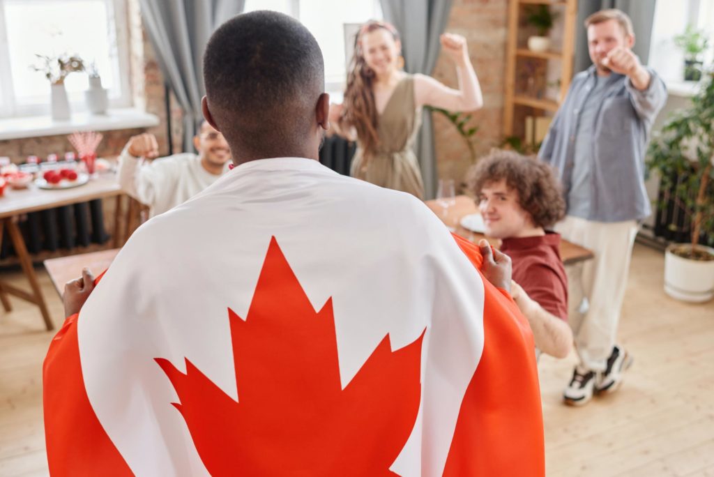 Person with Canadian flag