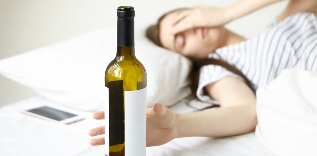 Woman affected negatively by the effects of alcohol