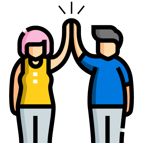 Icon of two people doing high five